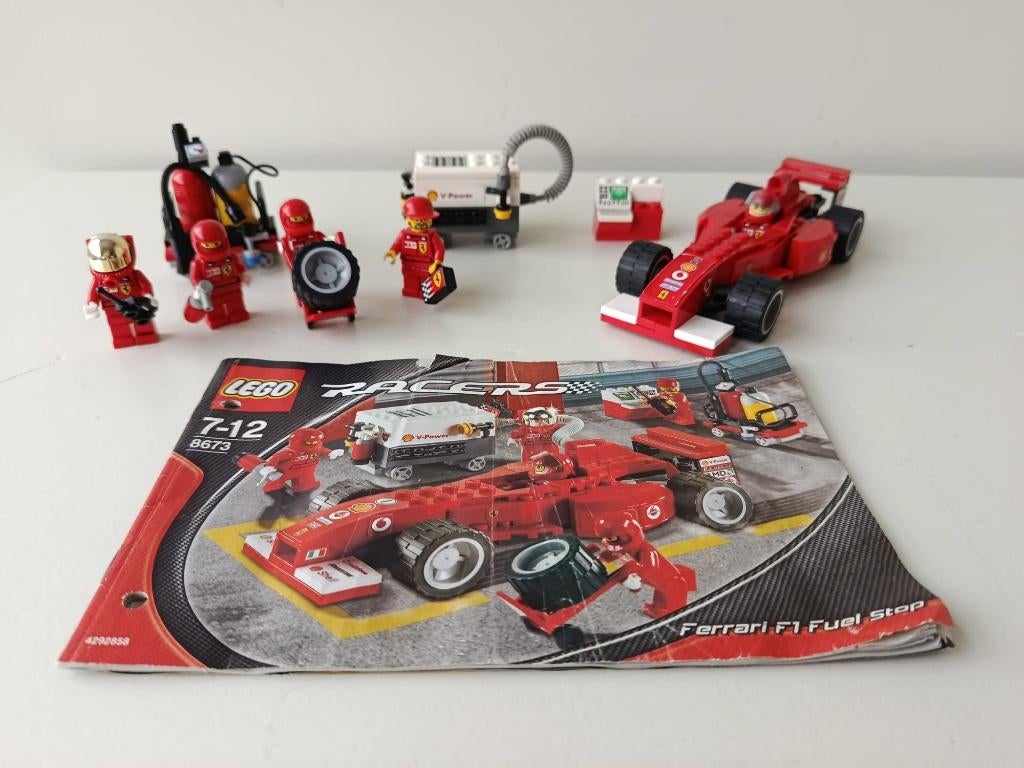 Lego Racers 8673 Ferrari F1 Fuel Stop, Gebruikt, Lego, Ophalen of Verzenden, Compleet