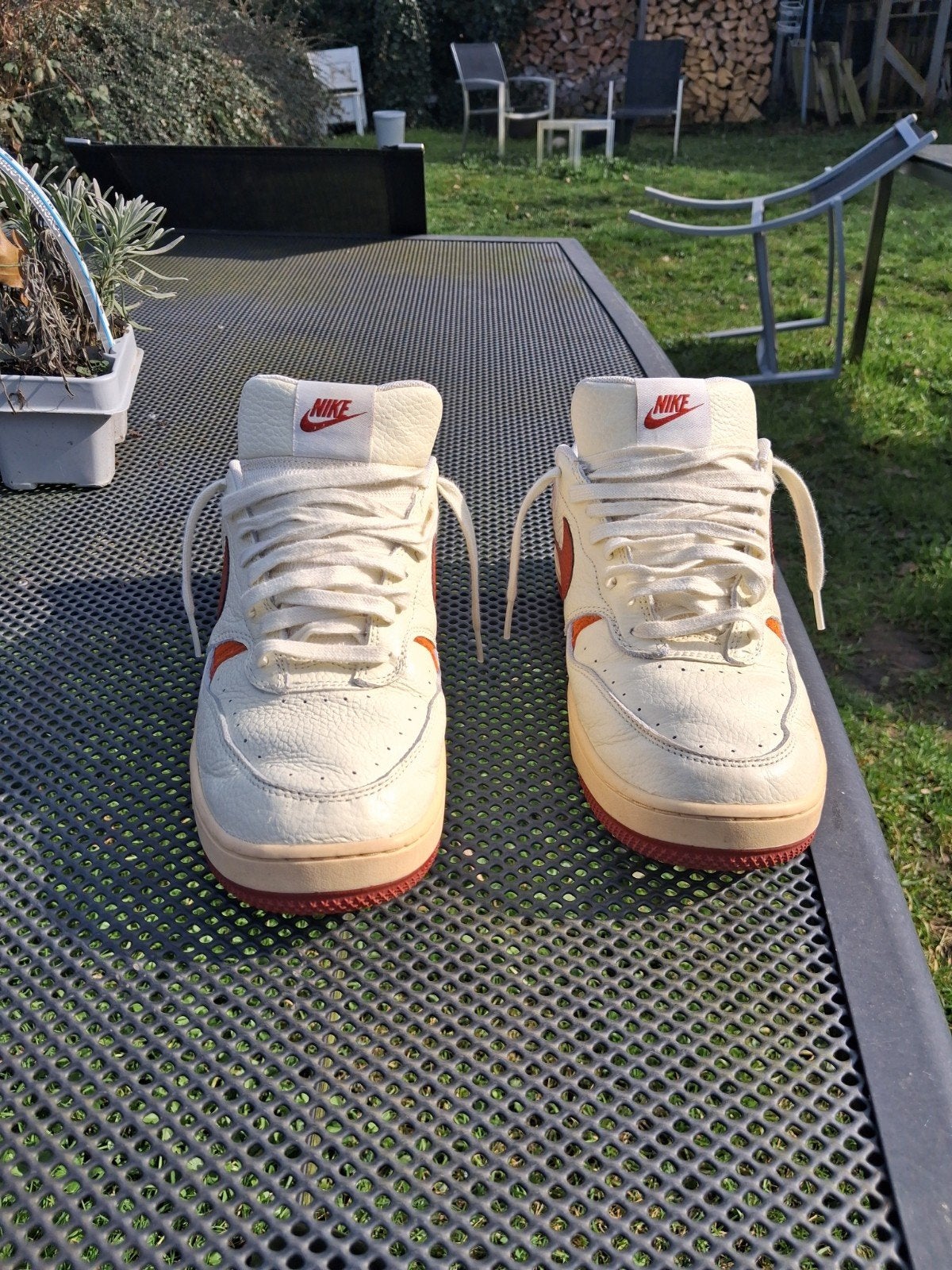 Nike Gamma Force Sneakers Crème Wit Oranje - Maat 41, Wit, Nike, Ophalen of Verzenden, Sneakers of Gympen