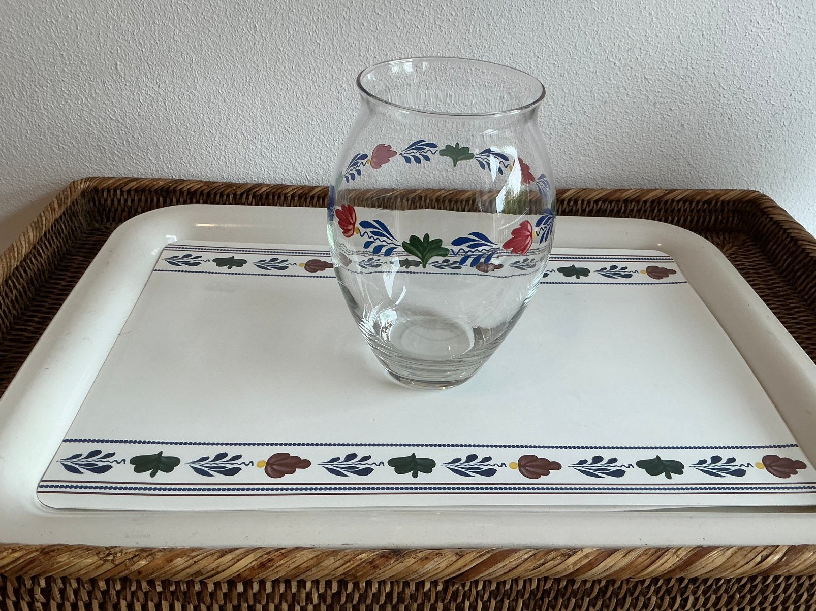 Boerenbont( oude versie Glasservies Bloemen vaas ), Antiek en Kunst, Antiek | Servies los, Ophalen of Verzenden