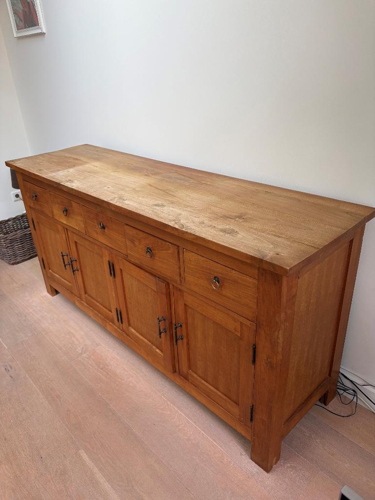 Teakhouten dressoir  180x50x87, Huis en Inrichting, Kasten | Dressoirs, Ophalen, 150 tot 200 cm, Teakhout, Zo goed als nieuw