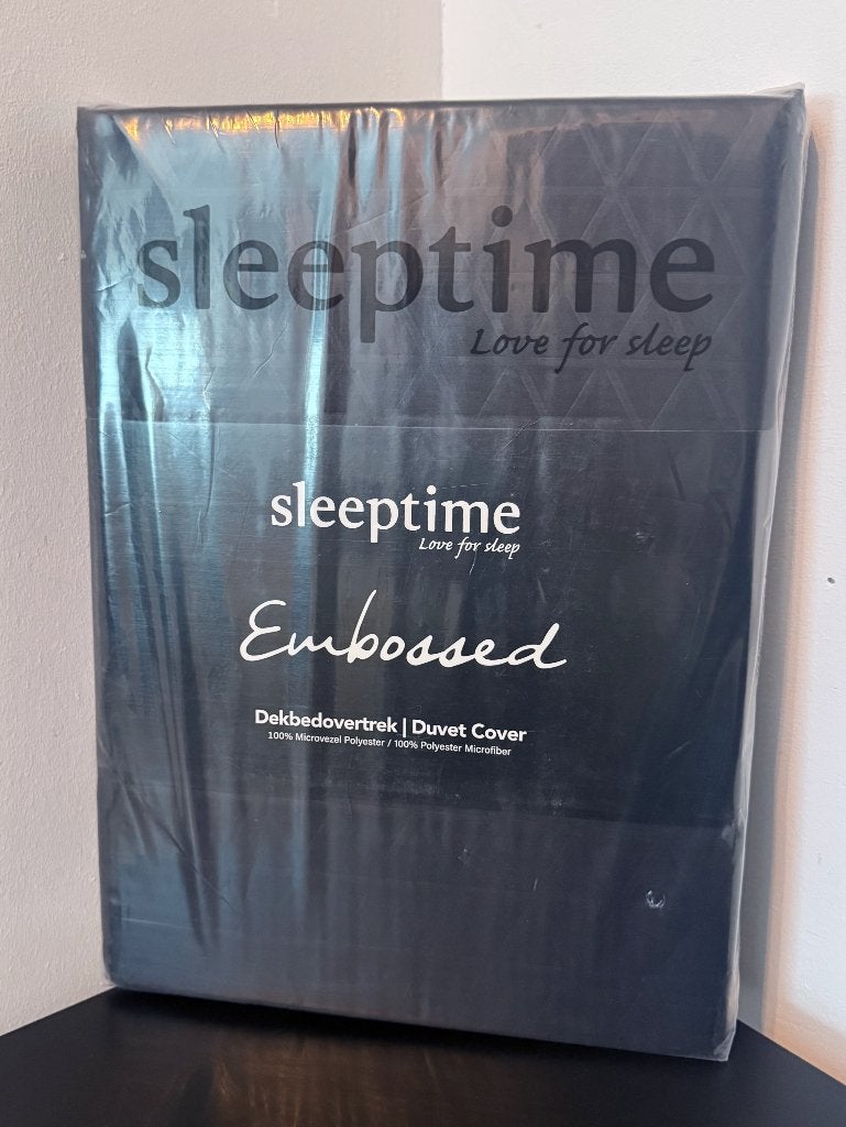 Sleeptime Dekbedovertrek Montenegro | Black | 240x220, Lits-jumeaux, Zwart, Dekbedovertrek, Nieuw