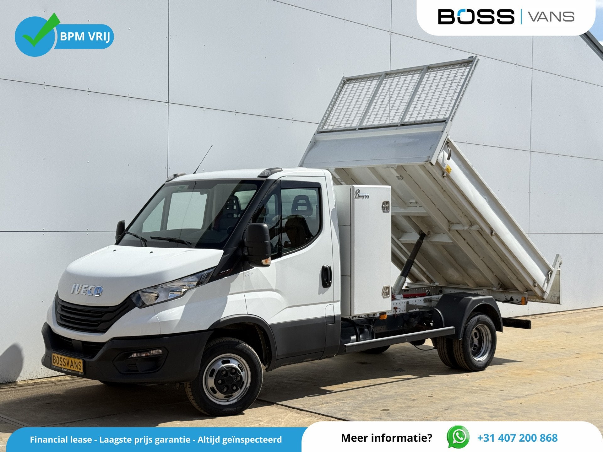 Iveco Daily 35C16 3.0 L4 Kipper Dubbellucht Airco 3.5T Trekh, Auto's, Bestelauto's, Achterwielaandrijving, Gebruikt, Zwart, 4 cilinders