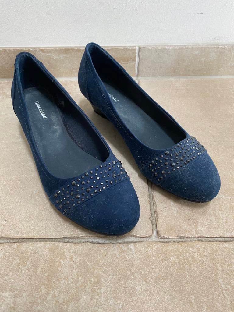 Pumps maat 40, Schoenen met lage hakken, Blauw, Ophalen of Verzenden, Zo goed als nieuw