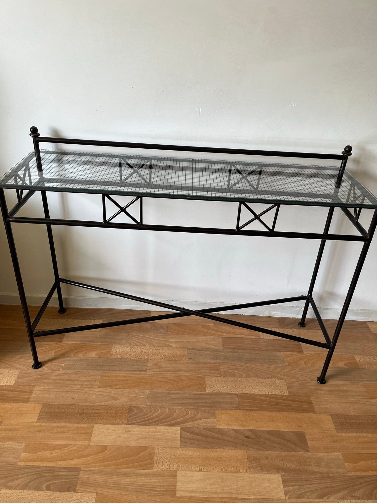 Sidetable met glazen blad, Huis en Inrichting, Ophalen, Minder dan 50 cm, Gebruikt, 100 tot 150 cm