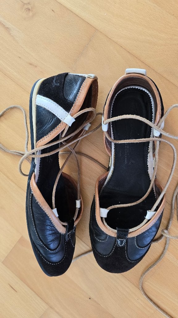 Vintage zomerschoen Floris van Bommel voor dames maat 39, Zwart, Floris van Bommel, Gedragen, Sandalen of Muiltjes