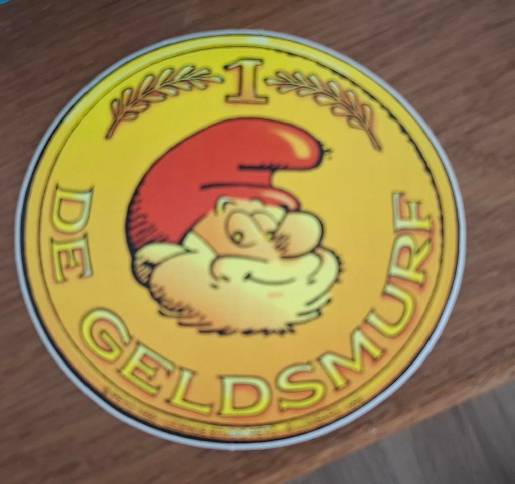 Vintage Sticker De Geldsmurf - Zeldzaam verzamelobject, Verzamelen, Ophalen of Verzenden