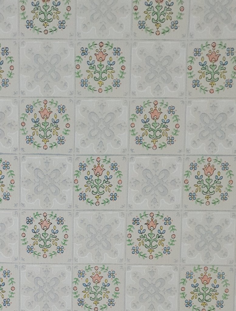 13674 Vintage tegeltjes look keukenbehang jaren 60 swiet, Ophalen of Verzenden, Roze