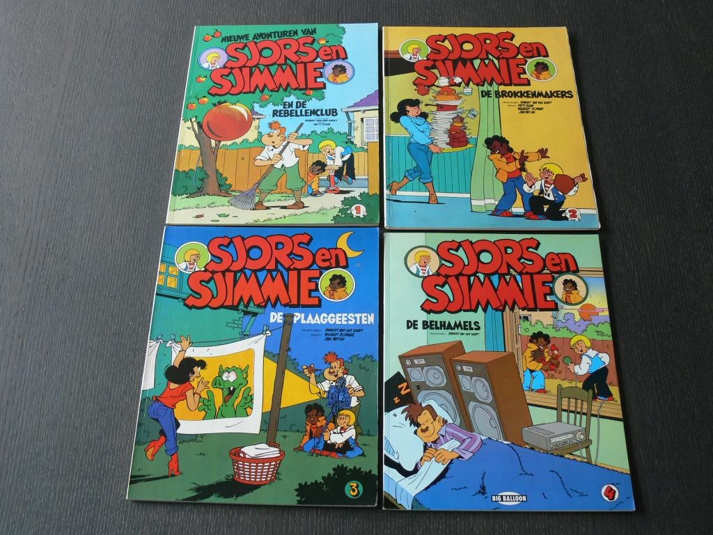 Sjors & Sjimmie - deel 1 t/m 4, Meerdere stripboeken, Ophalen of Verzenden, Gelezen