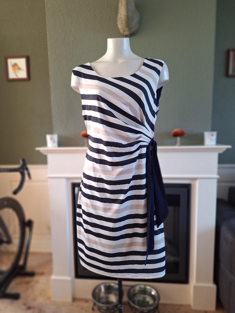 Smashed Lemon mooi gevoerd gestreepte jurk XL, Kleding | Dames, Jurken, Verzenden, Wit, Maat 46/48 (XL) of groter, Zo goed als nieuw