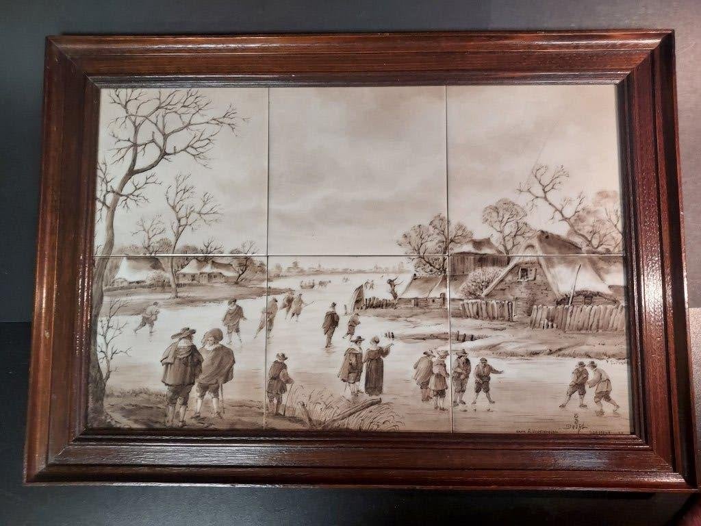 Tegeltableau winter De Porceleyne Fles (Royal Delft), Antiek en Kunst, Ophalen of Verzenden