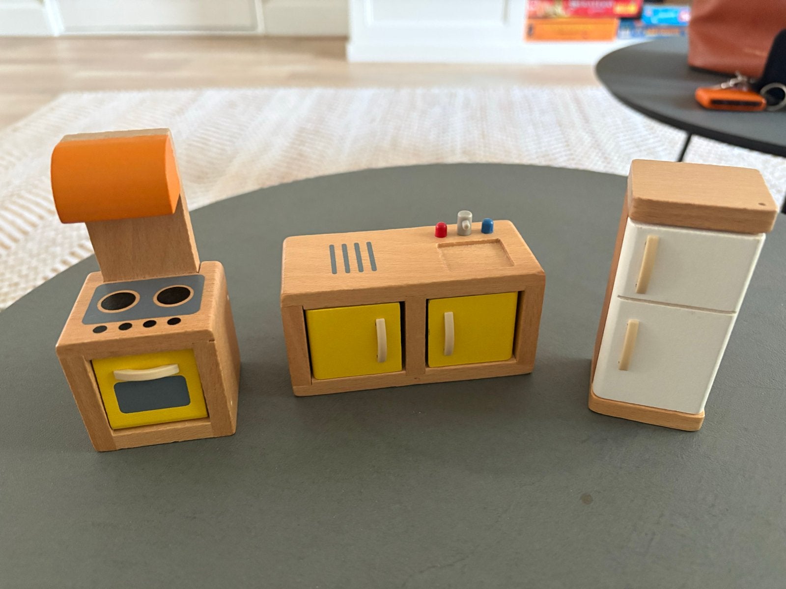 Hape houten speelkeukentje set - oven, gootsteen, koelkast, Kinderen en Baby's, Ophalen of Verzenden, Gebruikt, Jongen of Meisje
