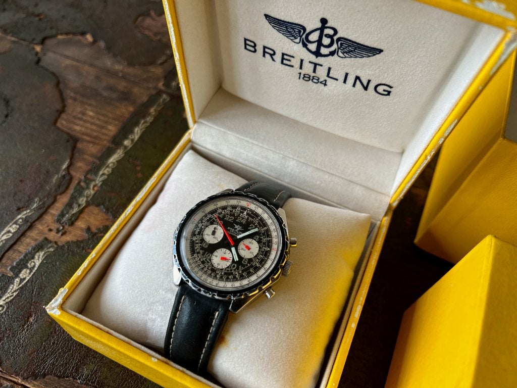 1968 Breitling Cosmonaute 24h Navitimer "Big Case" Geneve, Staal, Breitling, Polshorloge, Ophalen of Verzenden