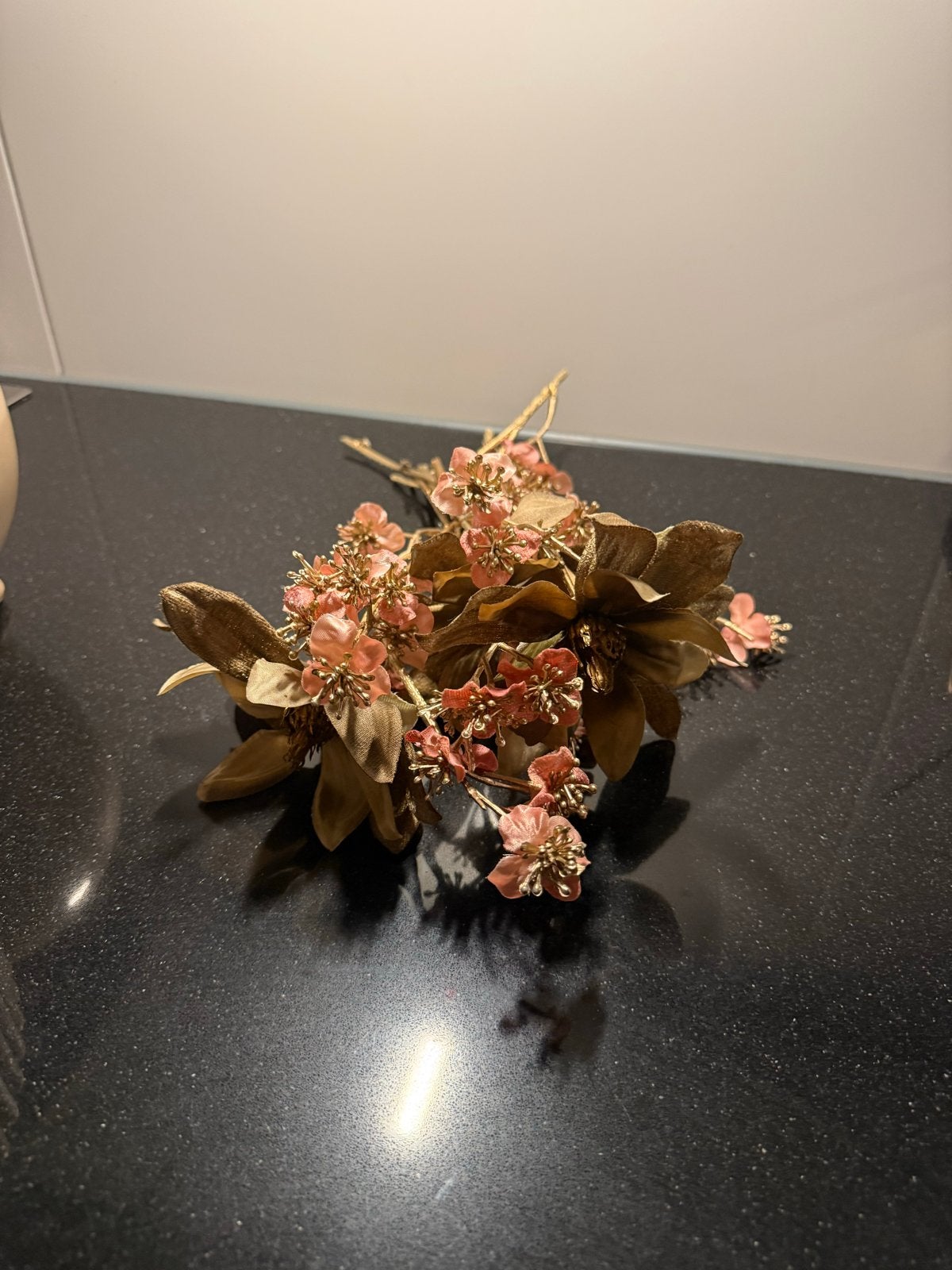 Decoratieve Kunstbloemen - Roze en Bruin, Binnen, Roze, Kunstbloem, Textiel