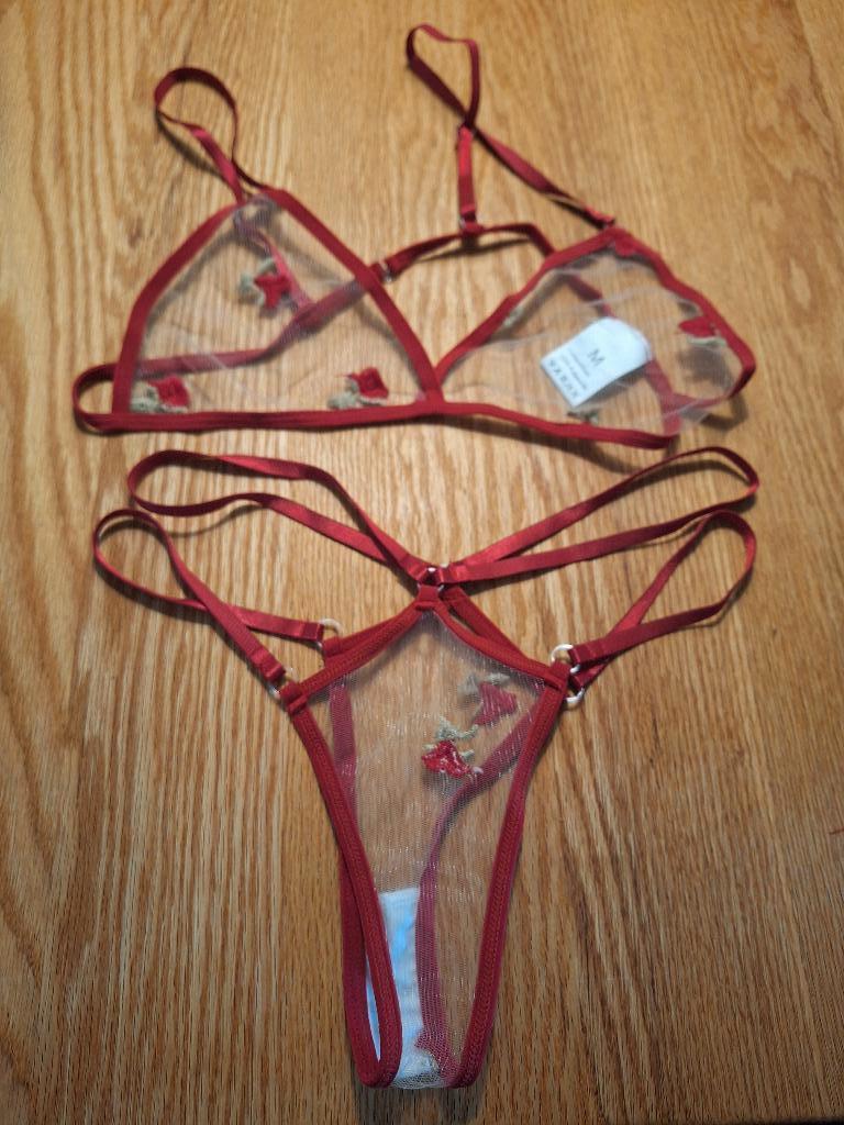 lingerie setje maat M, Verzenden, Rood, Setje