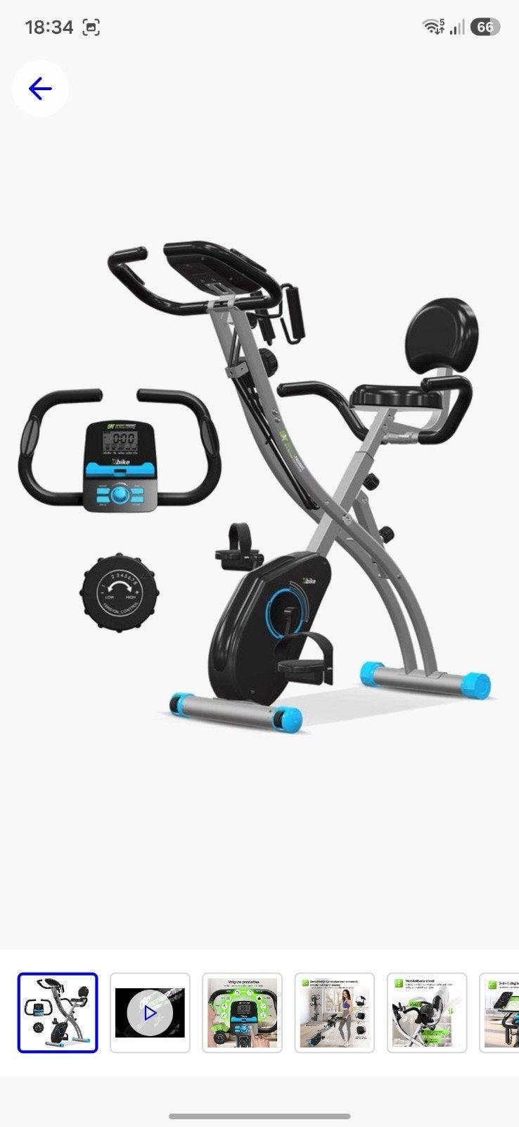 sporttronic hometrainer inklapbaar, Ophalen, Zo goed als nieuw, Hometrainer