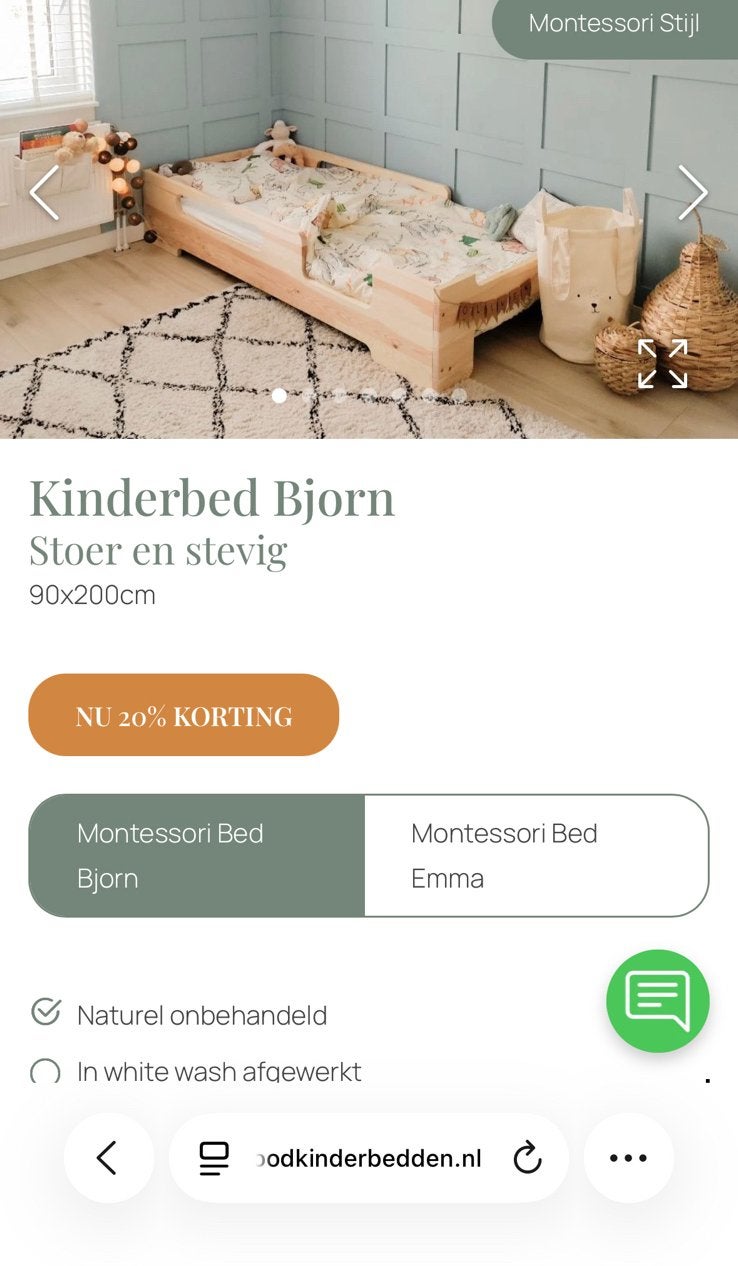 Montessorri vloerbed Rockwood, Kinderen en Baby's, 85 tot 100 cm, Gebruikt, Ophalen of Verzenden, Lattenbodem