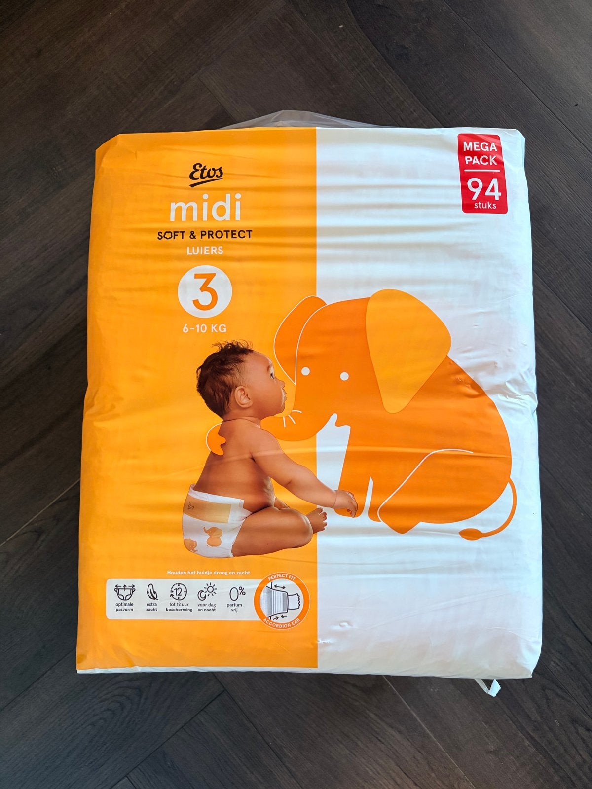 Twee pakken Etos Midi Luiers Maat 3 (6-10 kg) Megapack, Ophalen, Nieuw