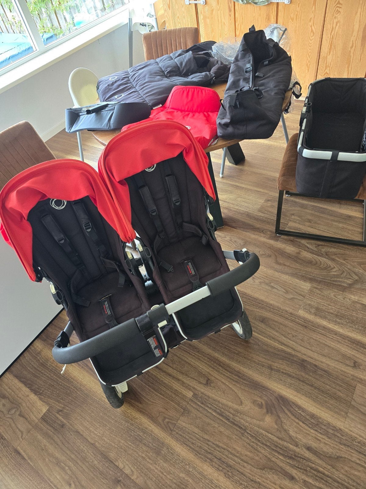 bugaboo donkey duo met veel accessoires en extra onderstel, Ophalen, Gebruikt, Kinderwagen of Buggy