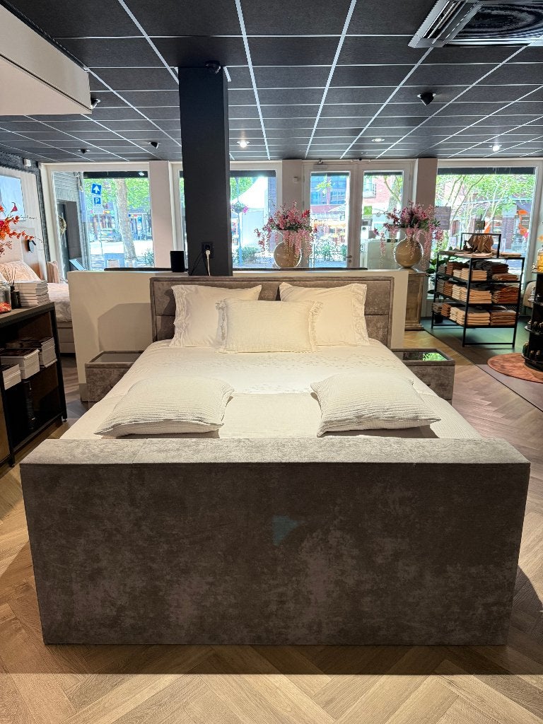 Baltimore Boxspring 180x210 – tv-lift & nachtkastjes, 210 cm, Ophalen of Verzenden, 180 cm, Nieuw