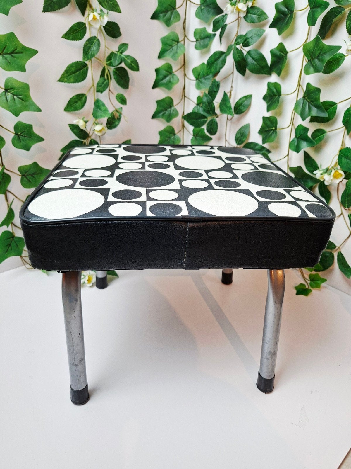 Vintage Krukje Zwart Wit Jaren '60 Design, Ophalen of Verzenden, Gebruikt, Kunststof