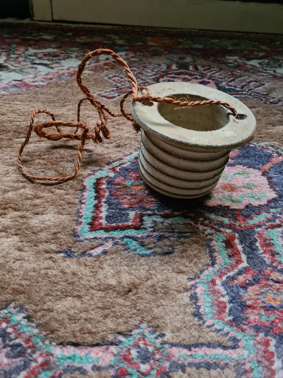 Hang bloempot - vintage, Ophalen, Overige materialen, Gebruikt, Rond