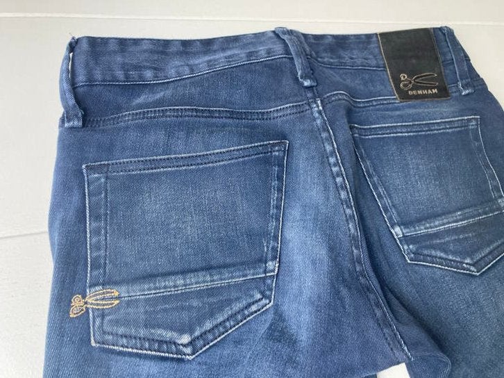 Denham Razor Slim Fit Candiani #2, Ophalen of Verzenden, Gedragen, Blauw, W32 (confectie 46) of kleiner