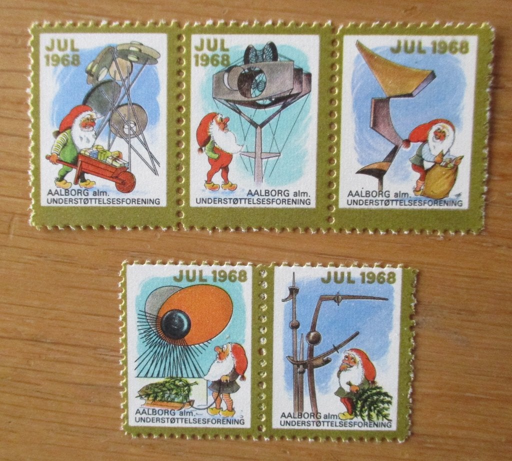 Denemarken Aalborg, serie Kerstzegels, 1968, Verzenden, Denemarken, Postfris