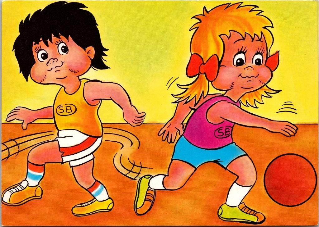 Sport Billy | 2 ansichtkaarten jaren 80, Verzenden, 1960 tot 1980, Ongelopen, Sport en Spel