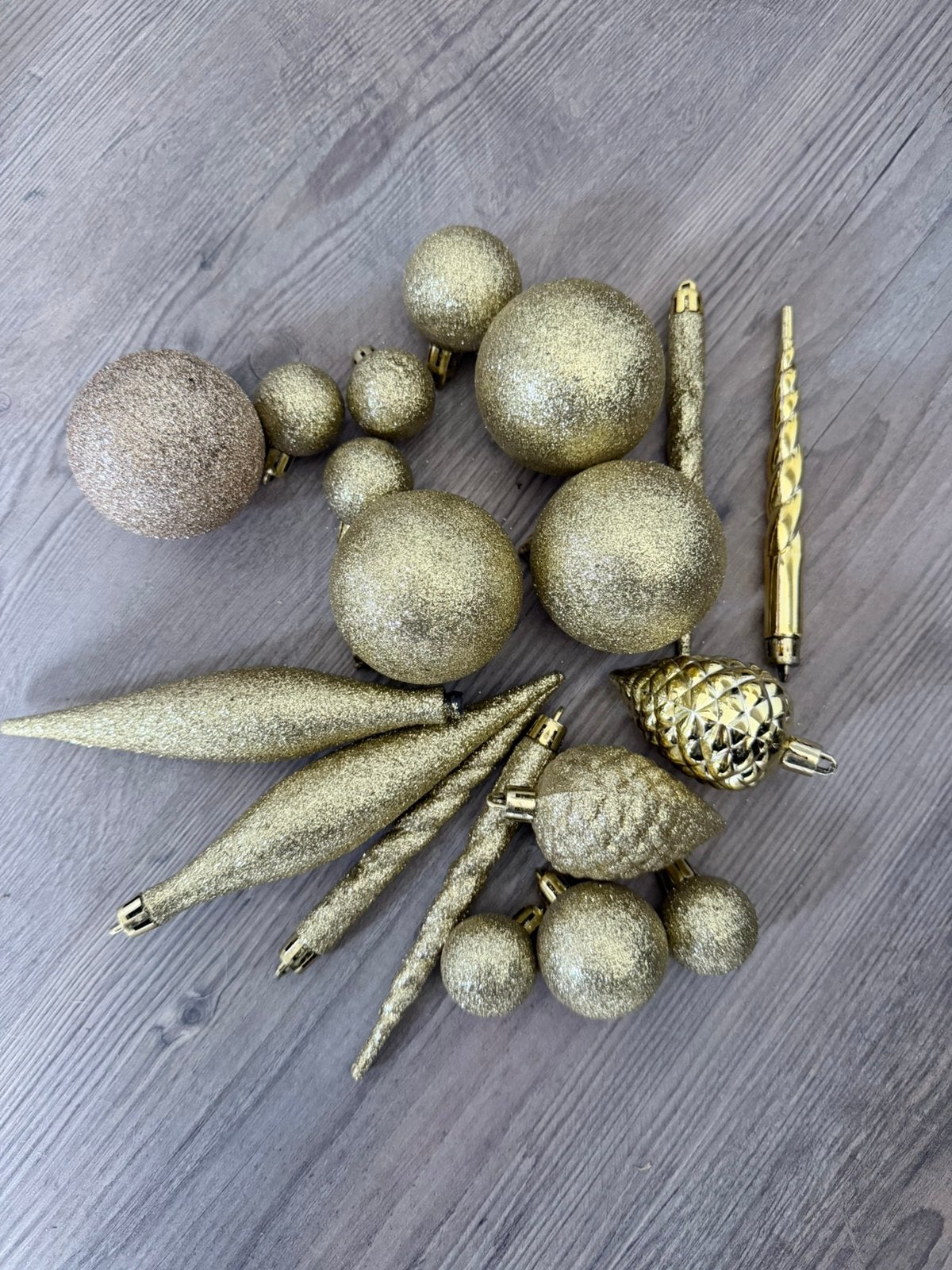 Gouden plastic kerst boom versiering, Ophalen, Gebruikt
