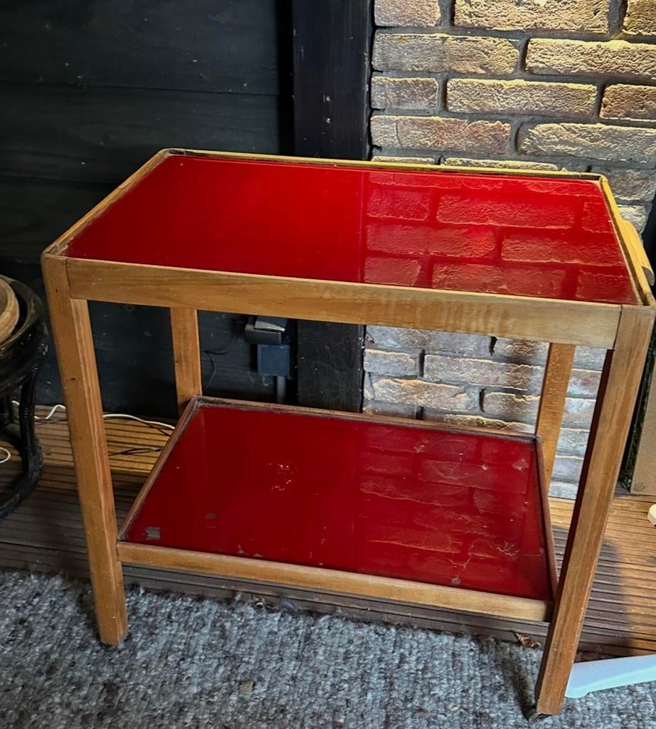 Antiek retro vintage theekastje tafeltje dienblad trolley, Antiek en Kunst, Ophalen