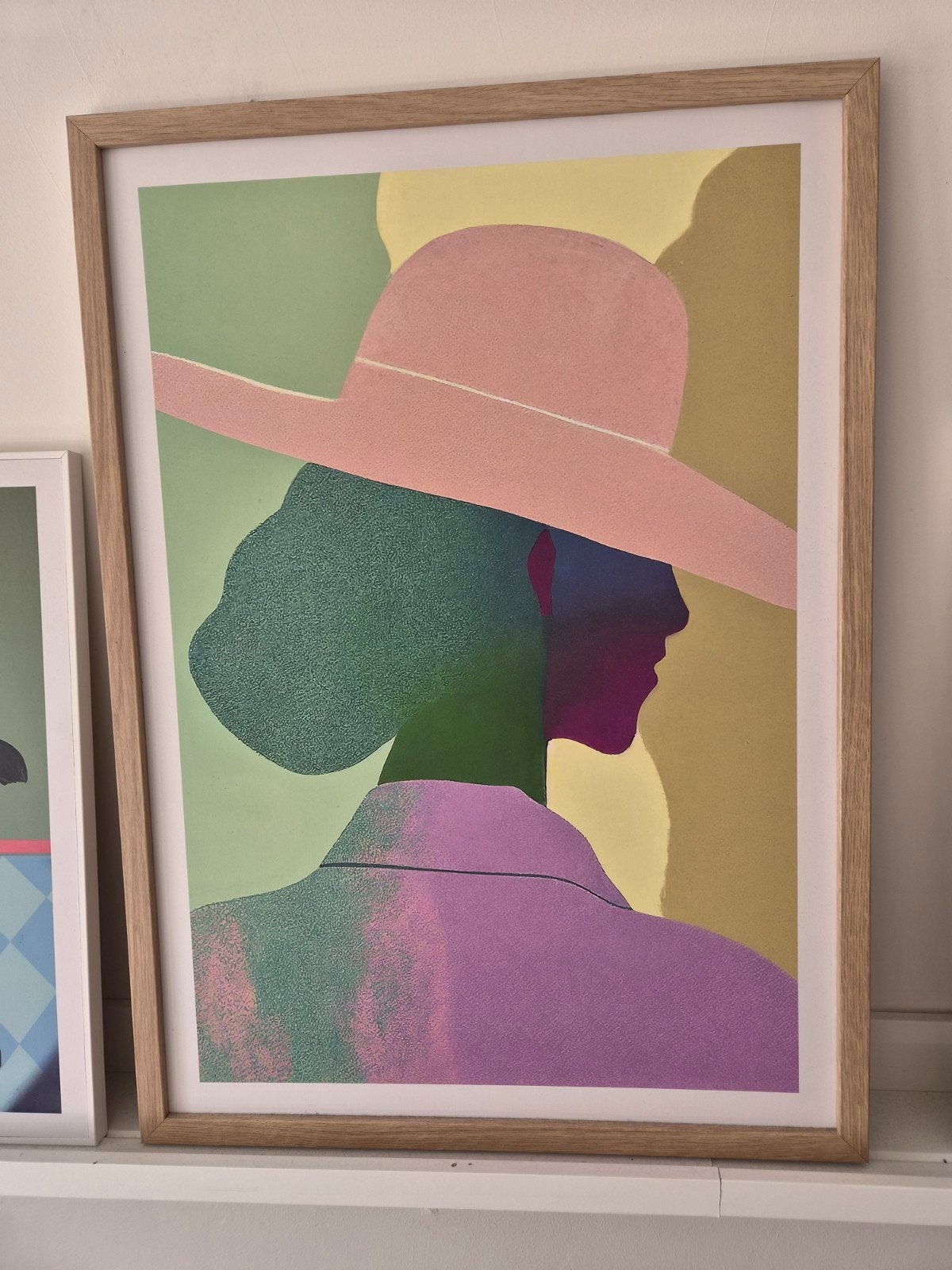 Modern schilderij vrouw met hoed, 70x50 cm, van Borghuis, Ophalen
