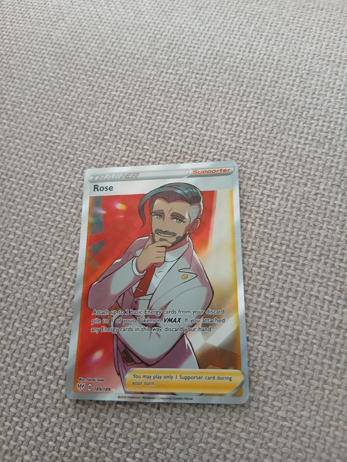 Pokémon TCG Rose Full Art Trainer Kaart (189/189), Ophalen of Verzenden, Gebruikt, Losse kaart