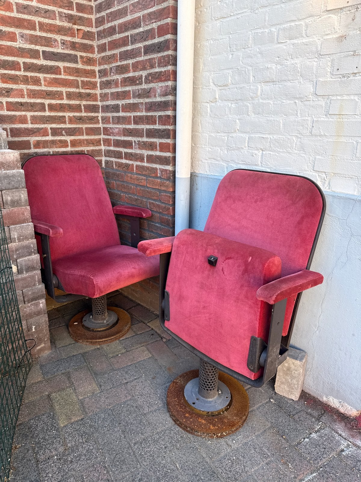 Unieke Bioscoopstoelen - Set van 2, Ophalen, Gebruikt, Twee, Stof