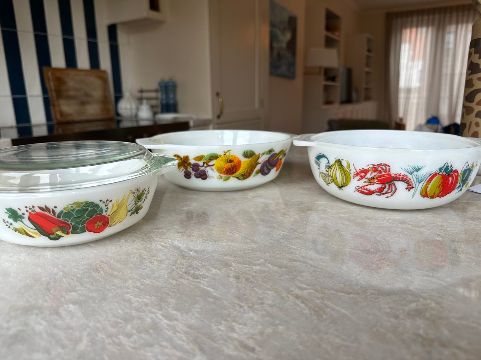 Vintage Pyrex ovenschalen met deksel - set van 3, Ophalen