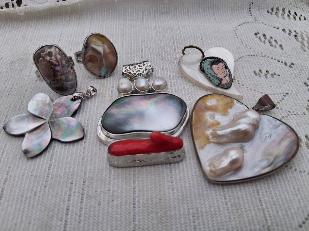 Lot parelmoer sieraden, Verzenden, Overige materialen