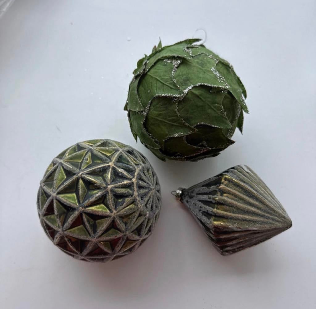 Kerstballen , set van 3, groen, Diversen, Ophalen of Verzenden, Nieuw