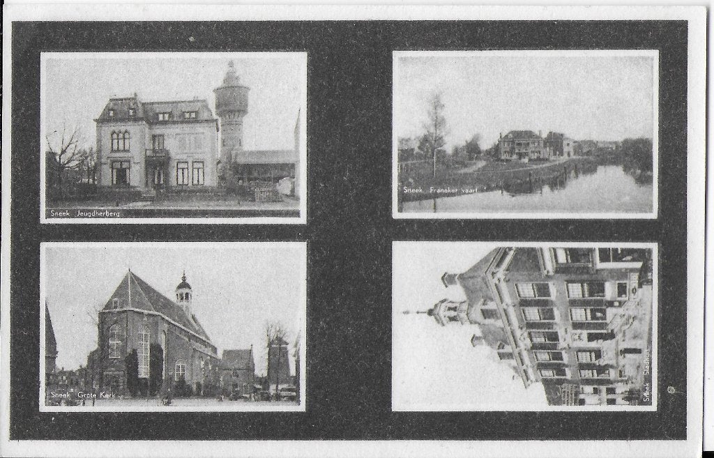 Sus79 oude ongelopen ansichtkaart Sneek, Ophalen of Verzenden, 1920 tot 1940, Gelopen, Friesland