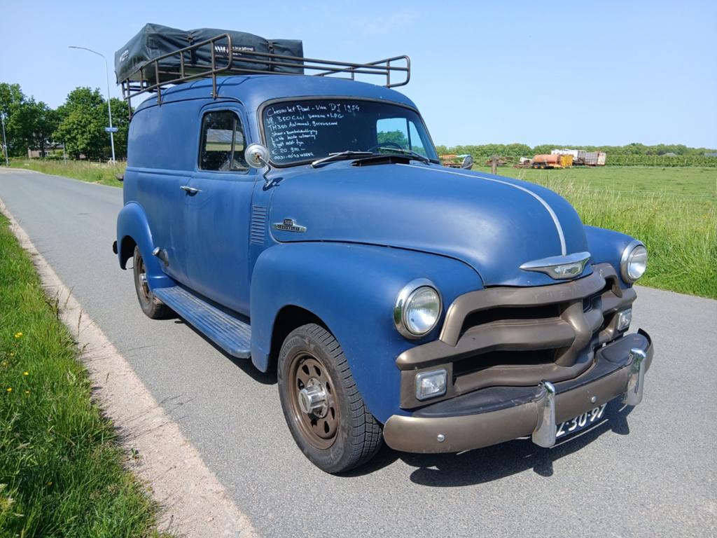 chevrolet panel truck bj 1954 met daktent LPG belastingvrij, Caravans en Kamperen, Campers, Automaat, Buscamper of Camperbus, Hobby