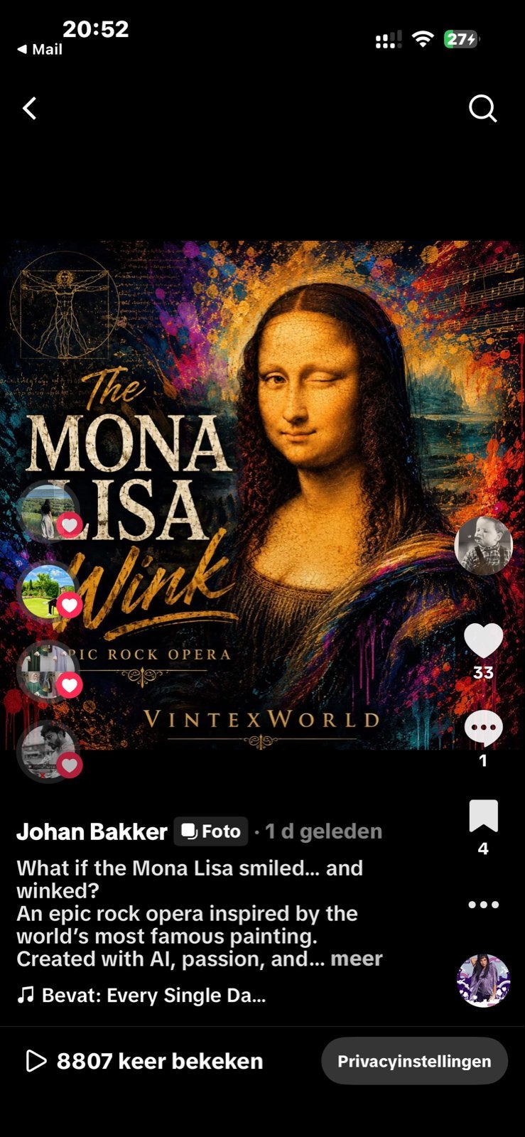 VintexWorld Muziek op YouTube - The Mona Lisa Wink