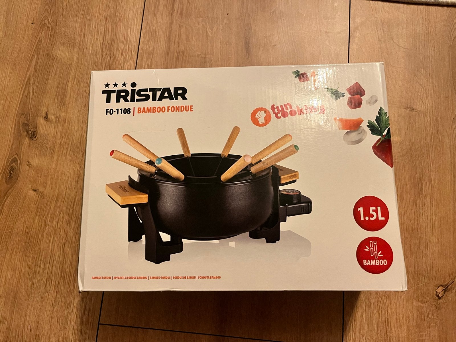 Tristar bamboe fondue voor 8 personen - Nieuw in doos, Ophalen of Verzenden, Nieuw, Elektrisch, Fondueset