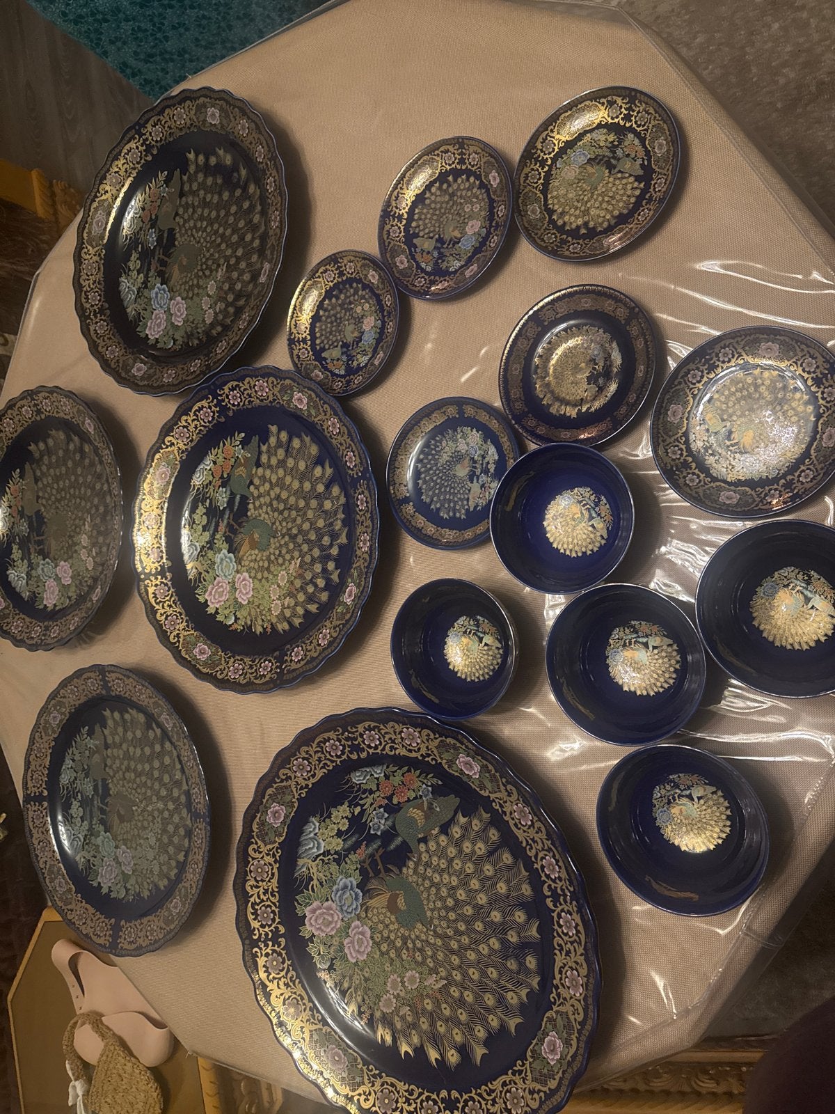 Originele Taous Pauw Servies Set - 16 Delig, Antiek en Kunst, Ophalen of Verzenden