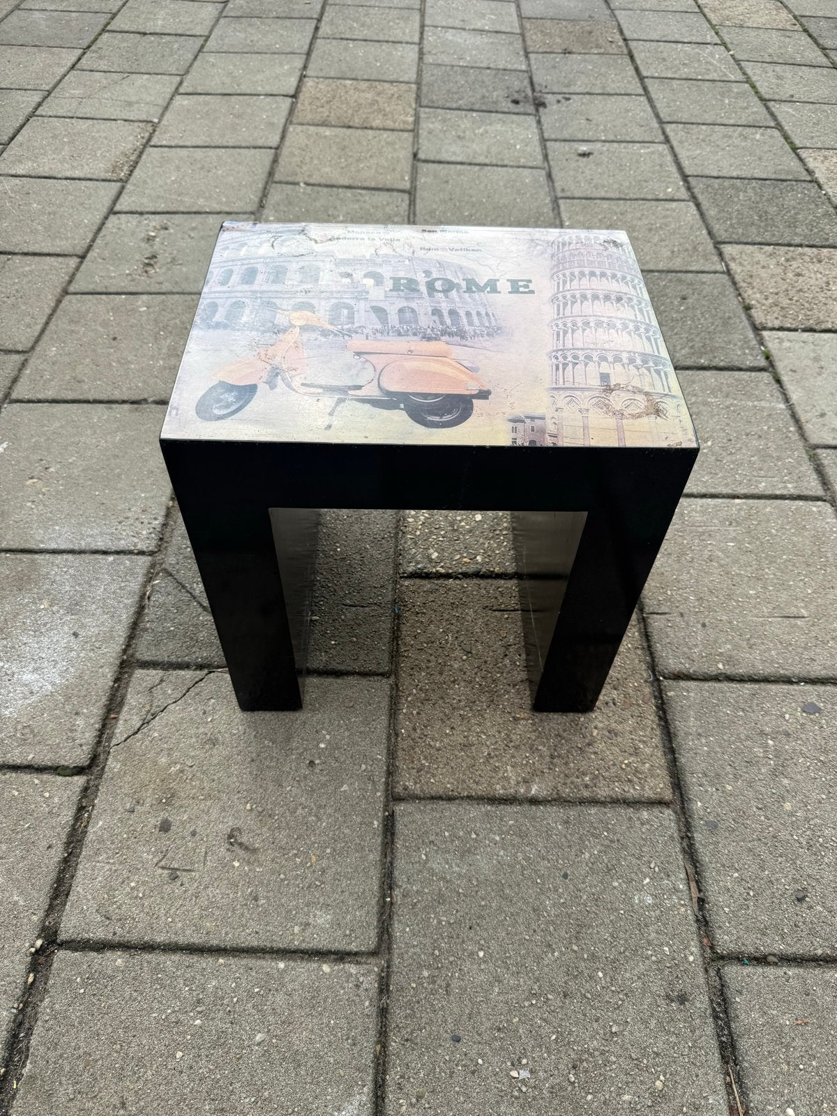 Bijzettafel Rome Vespa design - Zwart, Minder dan 45 cm, Minder dan 55 cm, Gebruikt, Vierkant