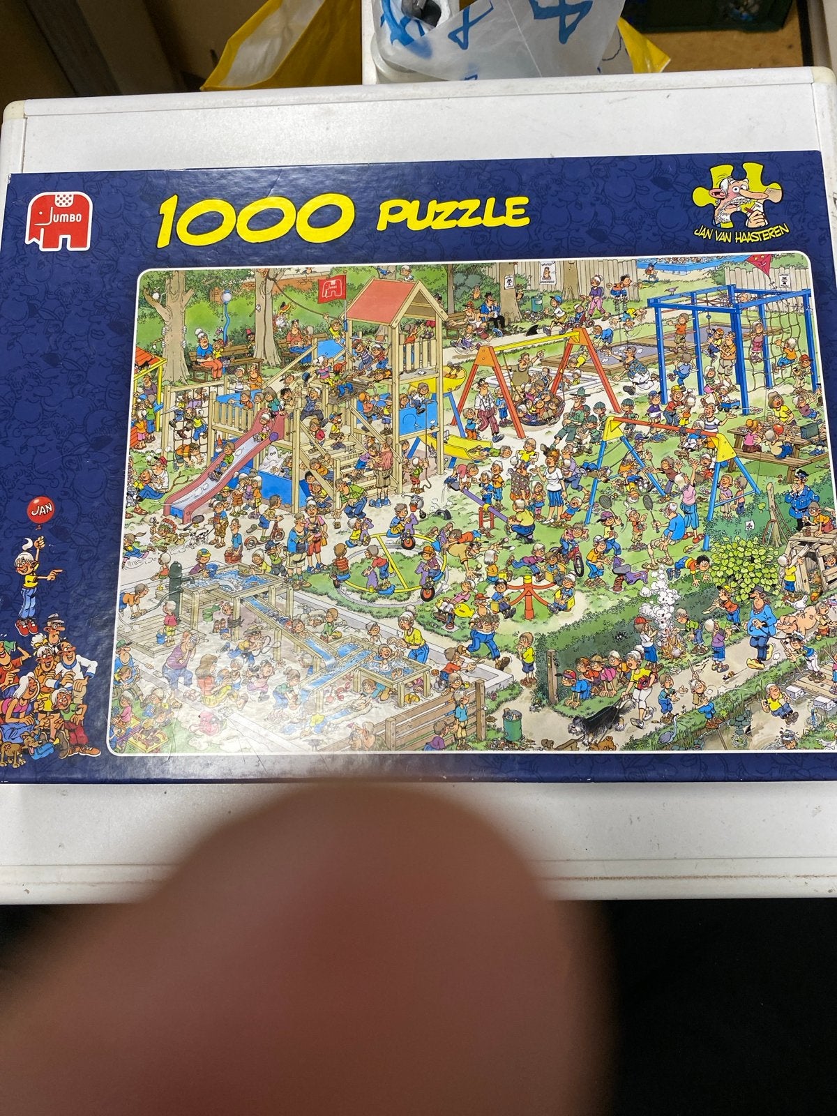 Jumbo Jan van Haasteren 1000 stukjes - De Speeltuin, Ophalen of Verzenden, 500 t/m 1500 stukjes, Zo goed als nieuw, Legpuzzel