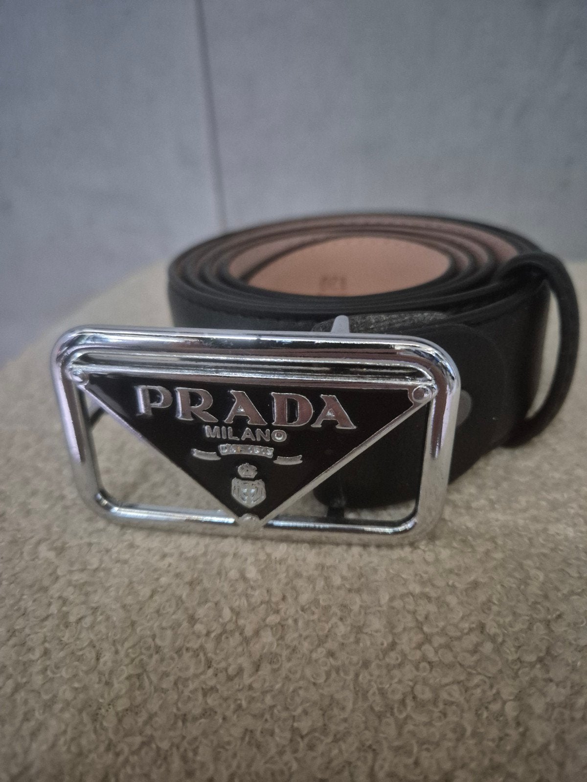 leren prada riem, Ophalen of Verzenden, Nieuw, Zwart