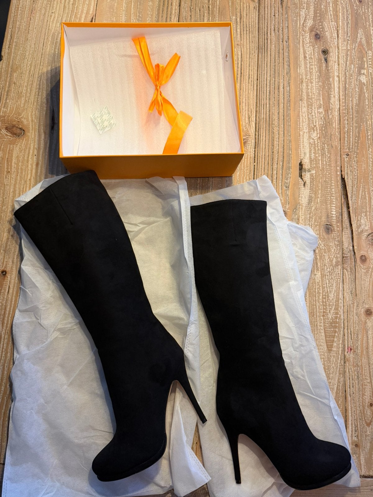 Nieuwe maat 39 suede laarzen met hoge hak, Hoge laarzen, Zwart, Nieuw, Ophalen of Verzenden