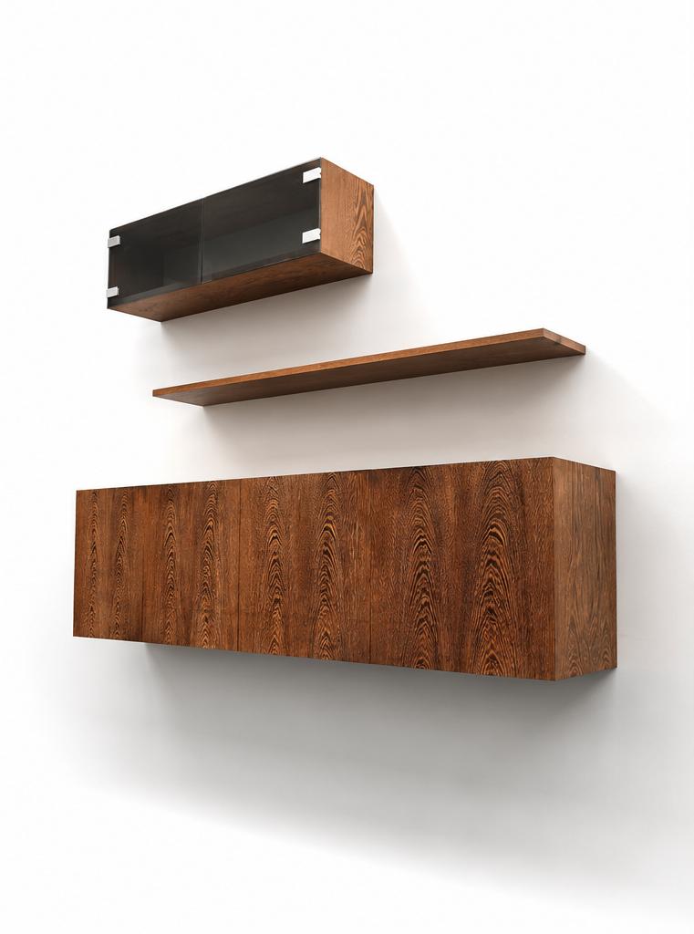 Vintage hangend dressoir / wandmeubel jaren '60 '70 design, 5 laden of meer, Verzenden, Zo goed als nieuw, Minder dan 100 cm