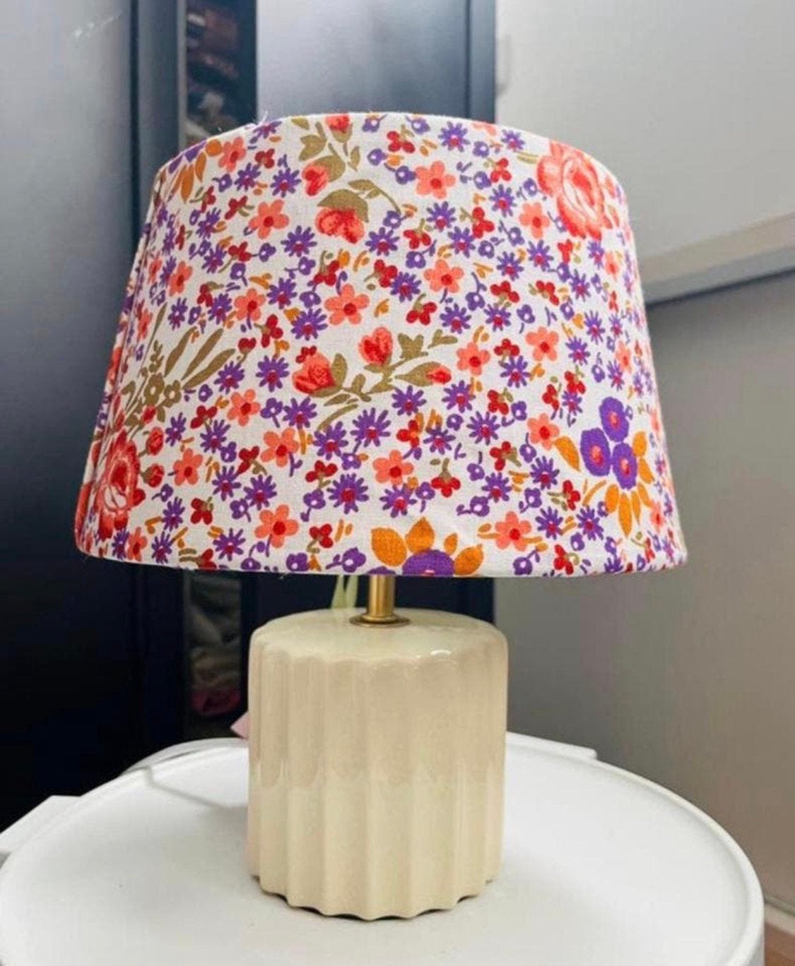 Sfeervolle bloemen lampenkap NIEUW, Oranje, Ophalen of Verzenden, Zo goed als nieuw, Modern