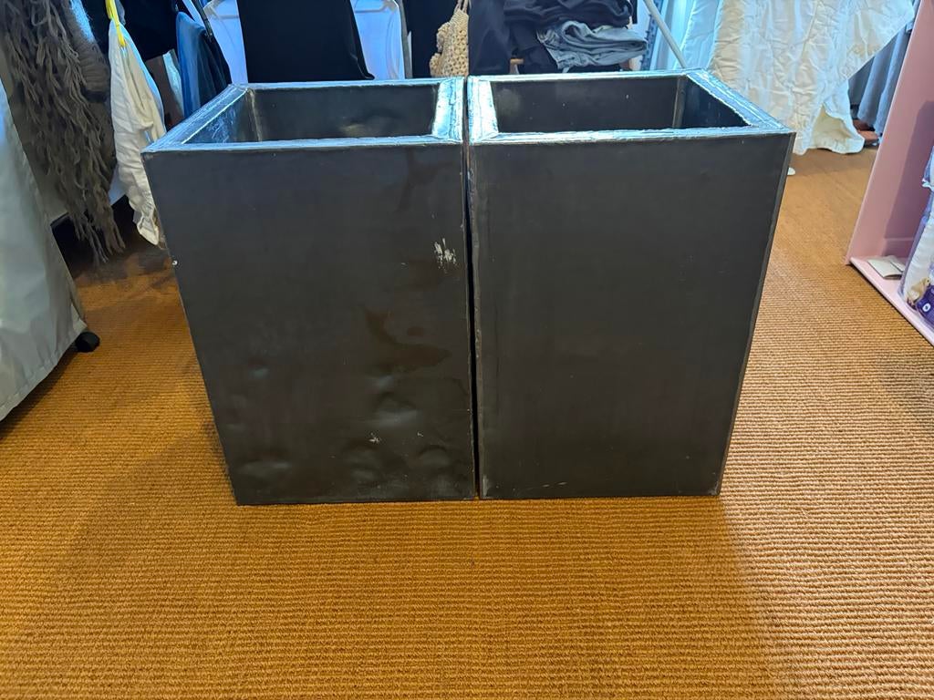 2 Loden plantenbakken - 60cm hoog, 40x40cm, Tuin en Terras, Ophalen, Gebruikt, Minder dan 60 cm, Vierkant
