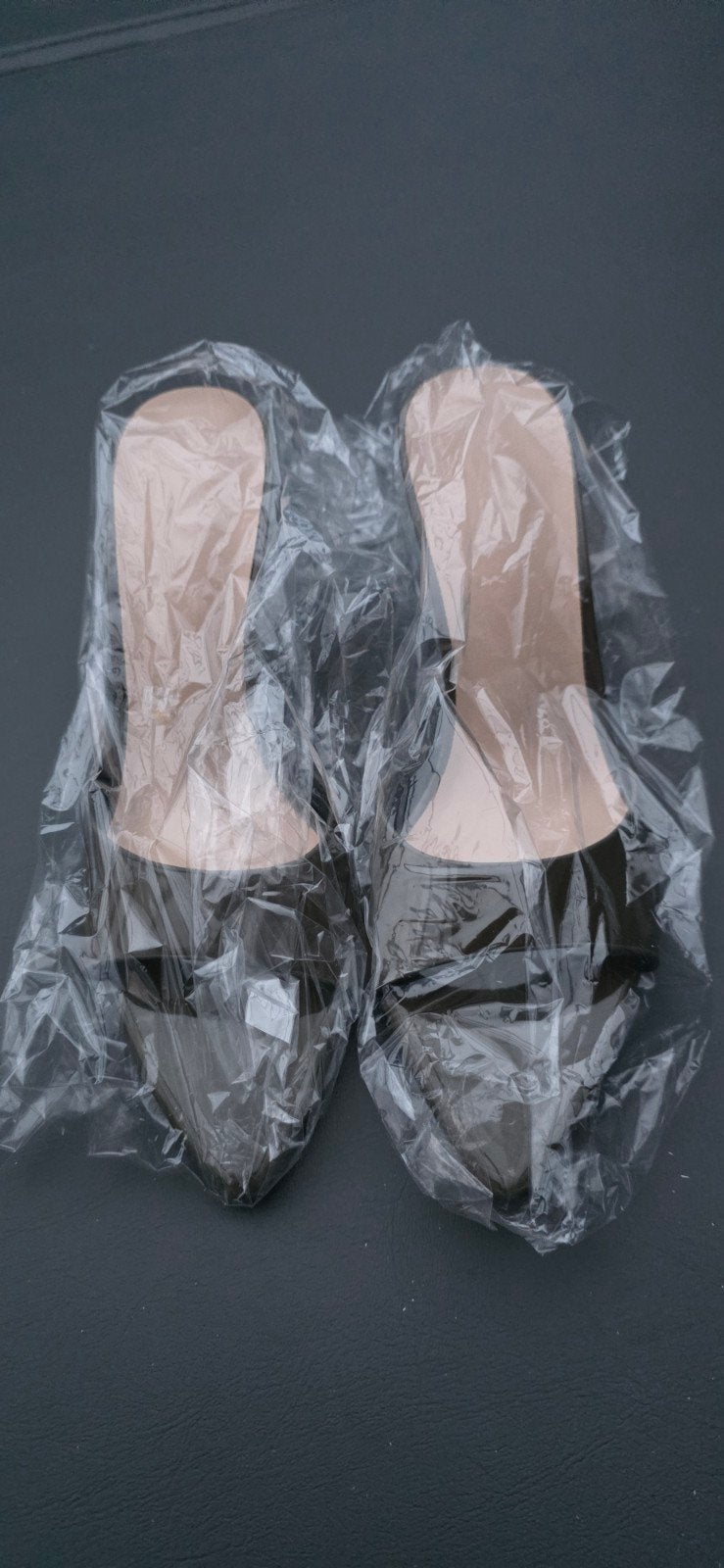 Nieuwe donkergroene muiltjes met hak - Maat 39, Verzenden, Nieuw, Groen, Sandalen of Muiltjes