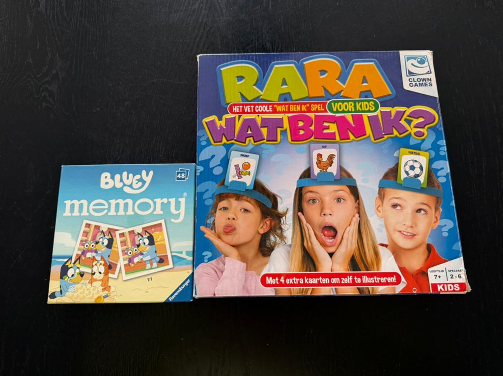 Spellen: Rara wat ben ik  Bluey memory, Ophalen of Verzenden, Zo goed als nieuw